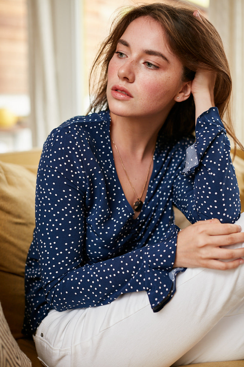 In My Arms Polka Dot Print Blouse