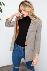 Waiting For You Plaid Blazer