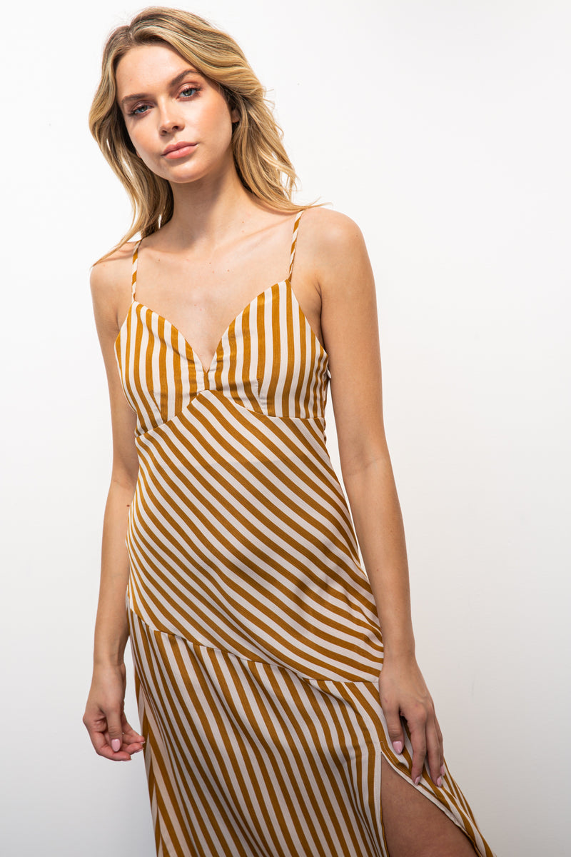 Arraia Striped Slip Midi Dress