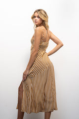 Arraia Striped Slip Midi Dress