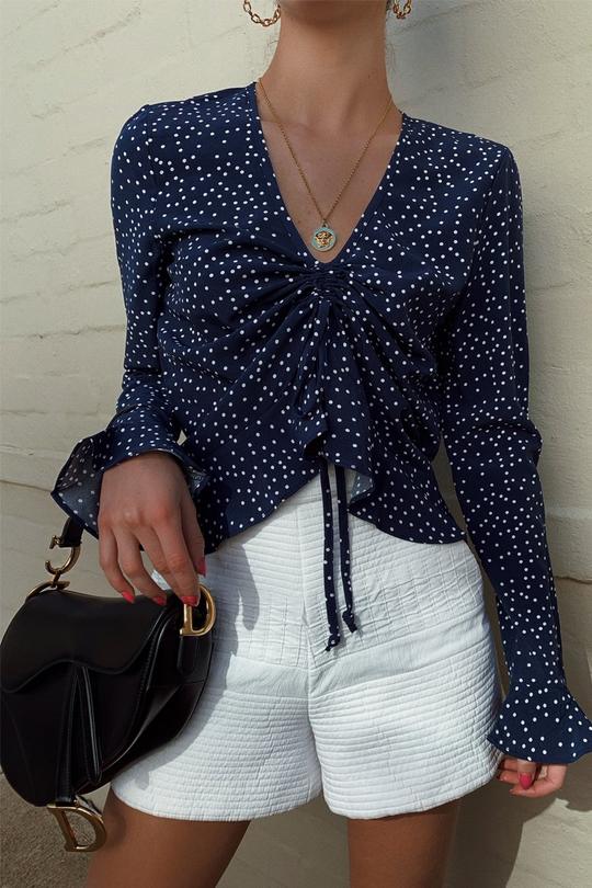 In My Arms Polka Dot Print Blouse