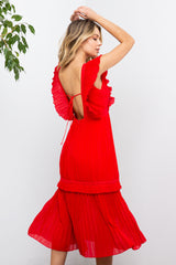 Spanish Nights Pleated Midi Dress